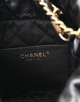 Shiny Calfskin Quilted Mini CHNL 22 Black