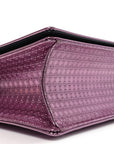 Metallic Patent Micro-Cannage Medium D1ORama Flap Bag Pink