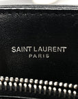 Calfskin Y Quilted Monogram Medium Loulou Chain Satchel Black