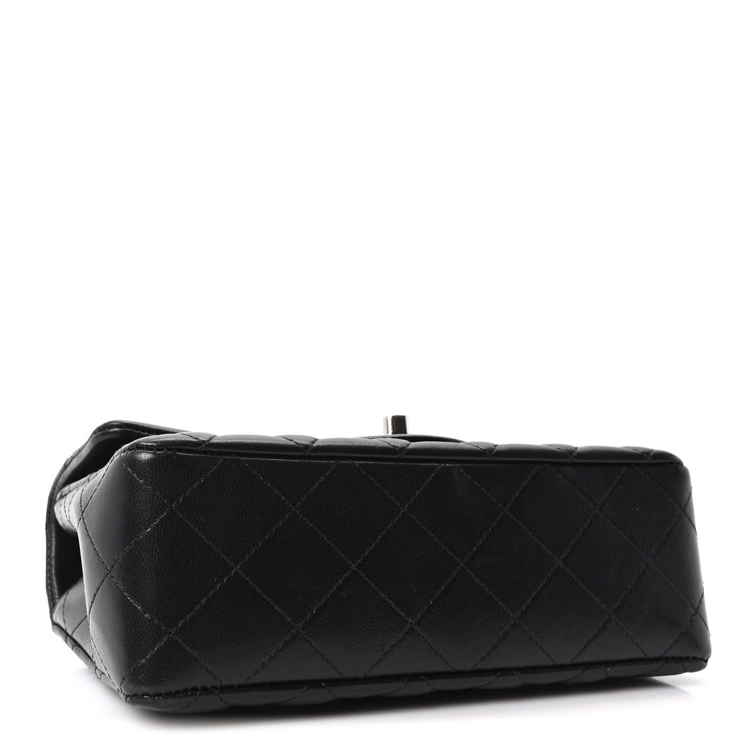 Lambskin Quilted Mini Rectangular Flap Black