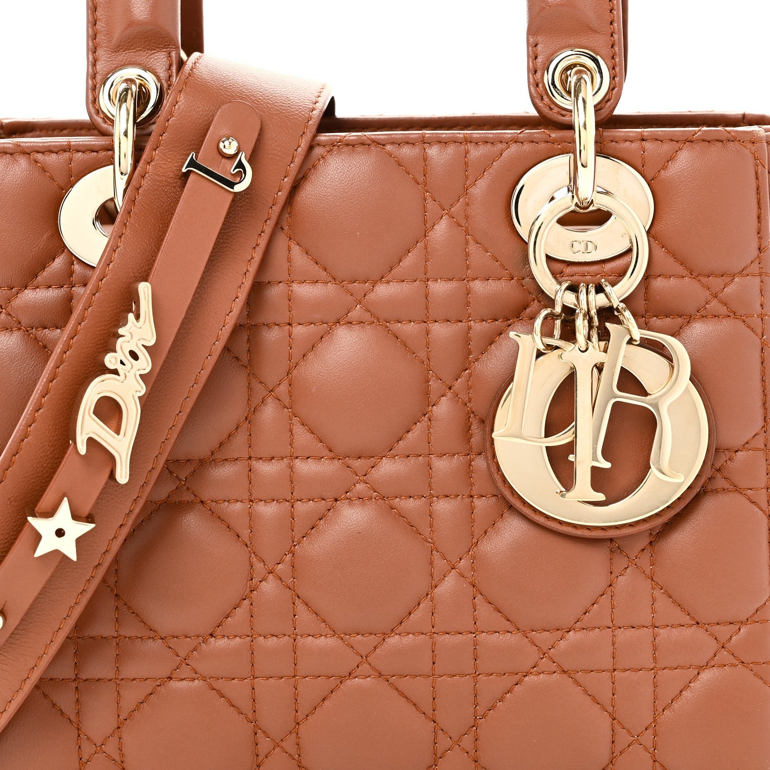 Calfskin Cannage Small My ABCD1OR Lady D1OR Tan