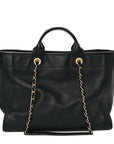 Calfskin Medium Deauville Tote Black