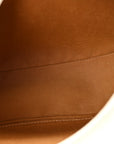 Canvas Calfskin Ava Triomphe Shoulder Bag White