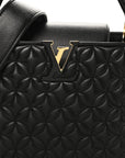 Lambskin Quilted Flower Capucines PM Black