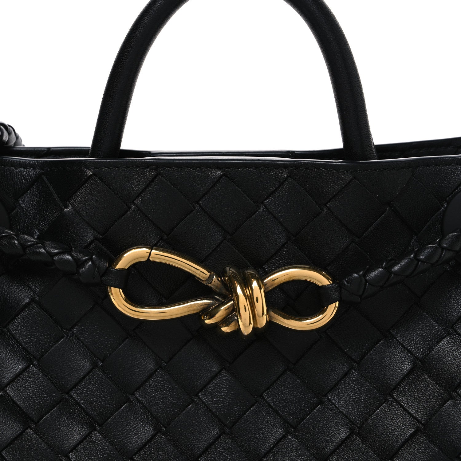 Nappa Intrecciato Small Andiamo Shoulder Bag Black