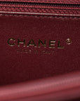 Iridescent Caviar Quilted Medium CC Filigree Vanity Case Burgundy