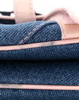 Patent Denim Jeans Saddle Bag Blue Pink