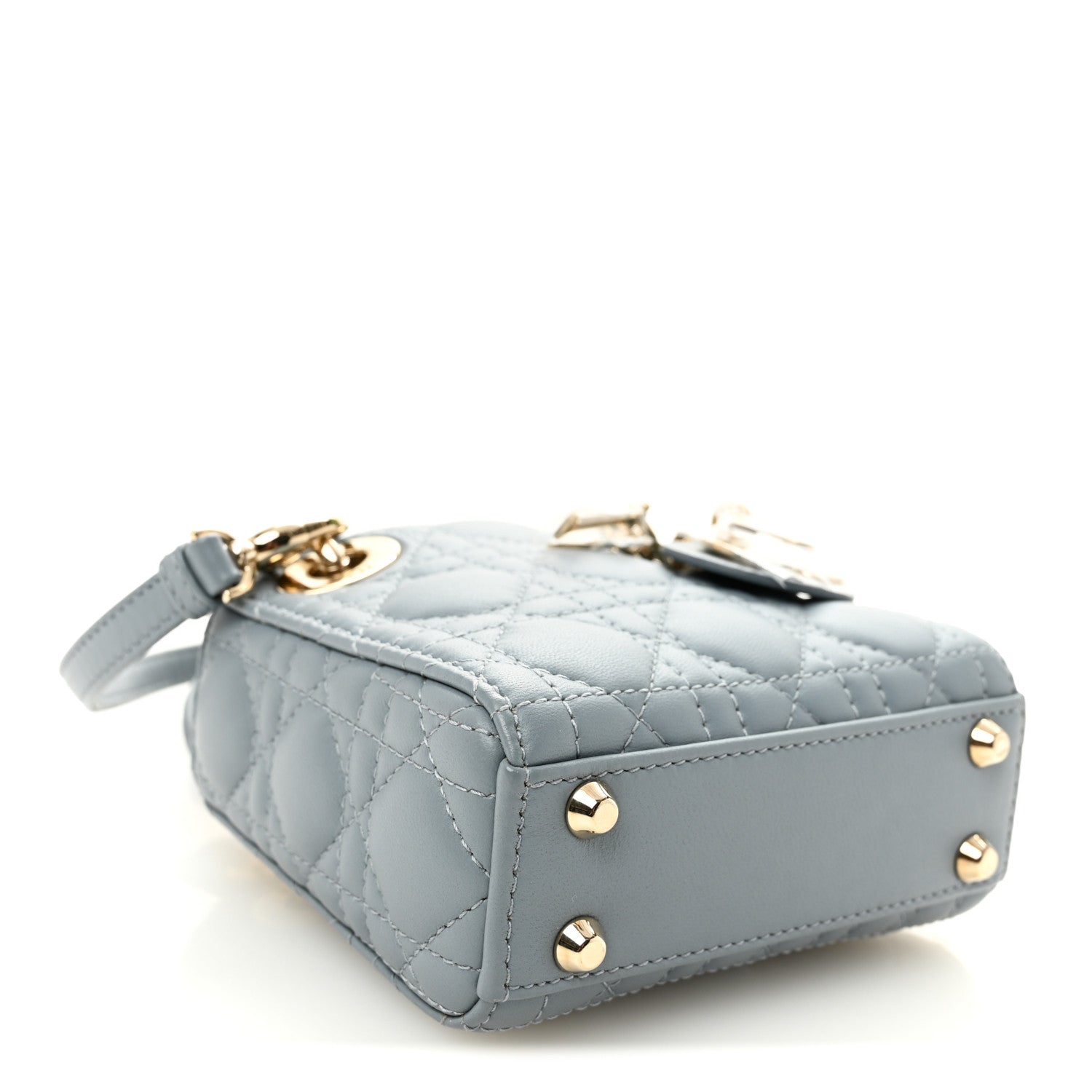 Lambskin Cannage Micro Lady D1OR Cloud Blue