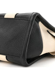 Grained Calfskin Small The Tote Bag Ivory Black