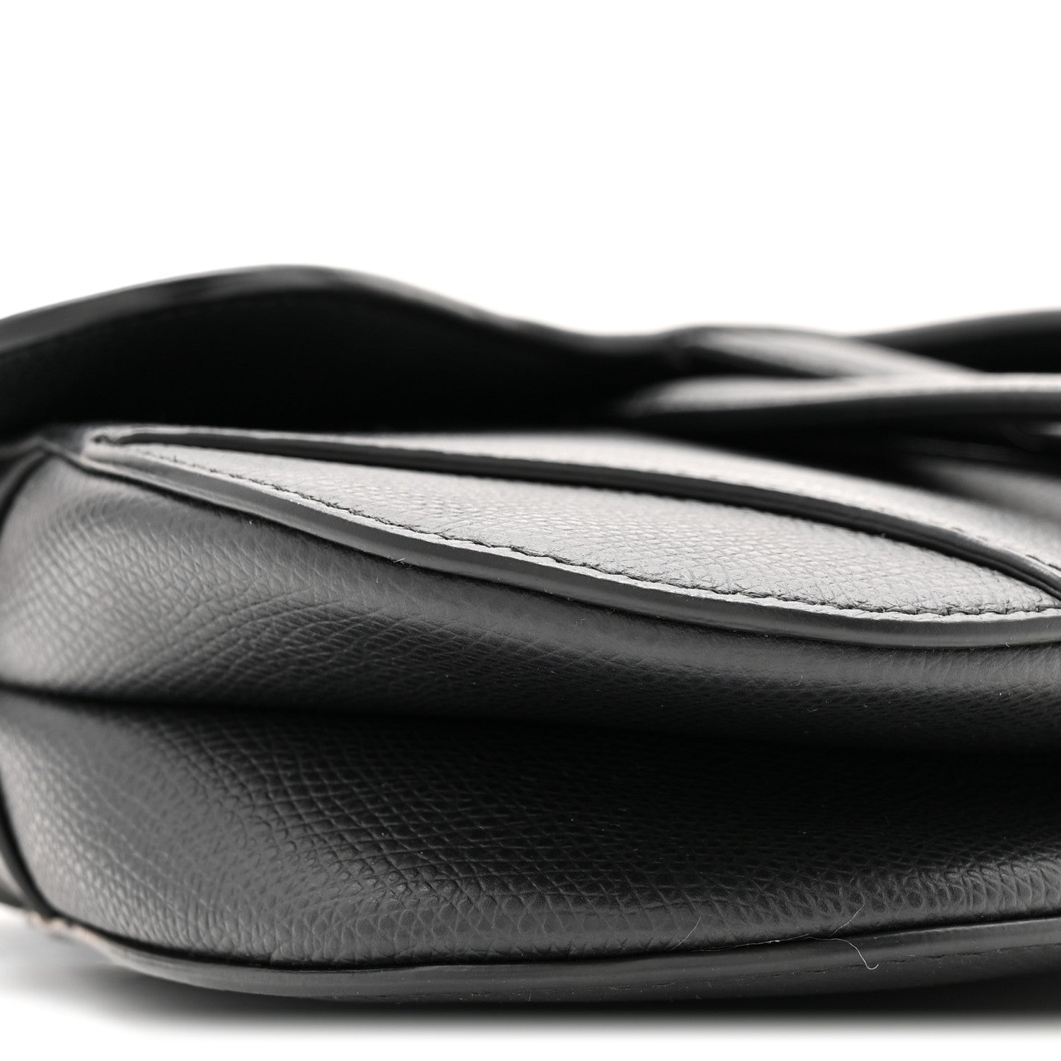 Grained Calfskin Mini Saddle Bag Black