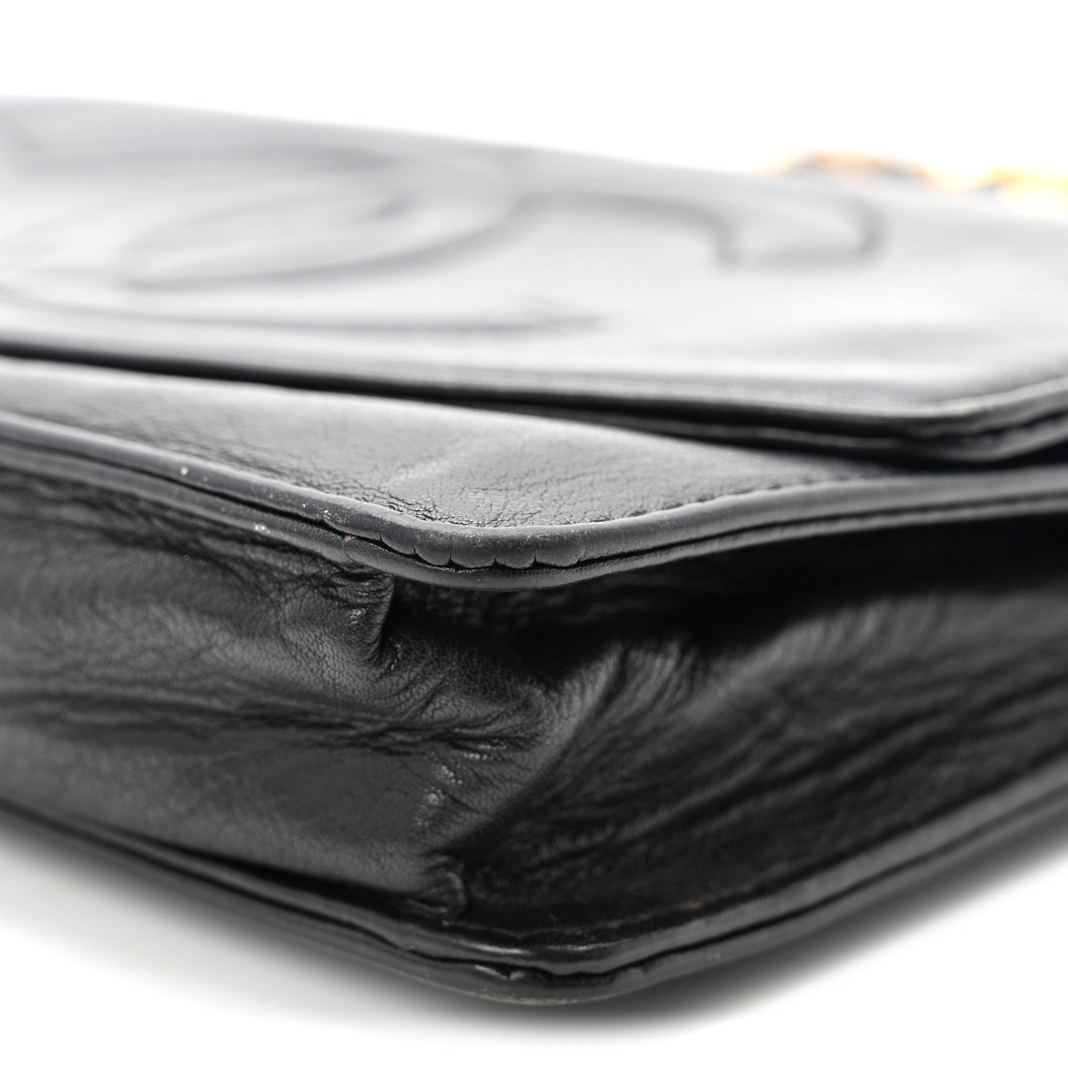 Lambskin Timeless CC Wallet On Chain WOC Black