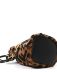 Shearling Vitello Dolce F is FNDI Macro FF 1974 Mini Mon Tresor Bucket Bag Tobacco Black