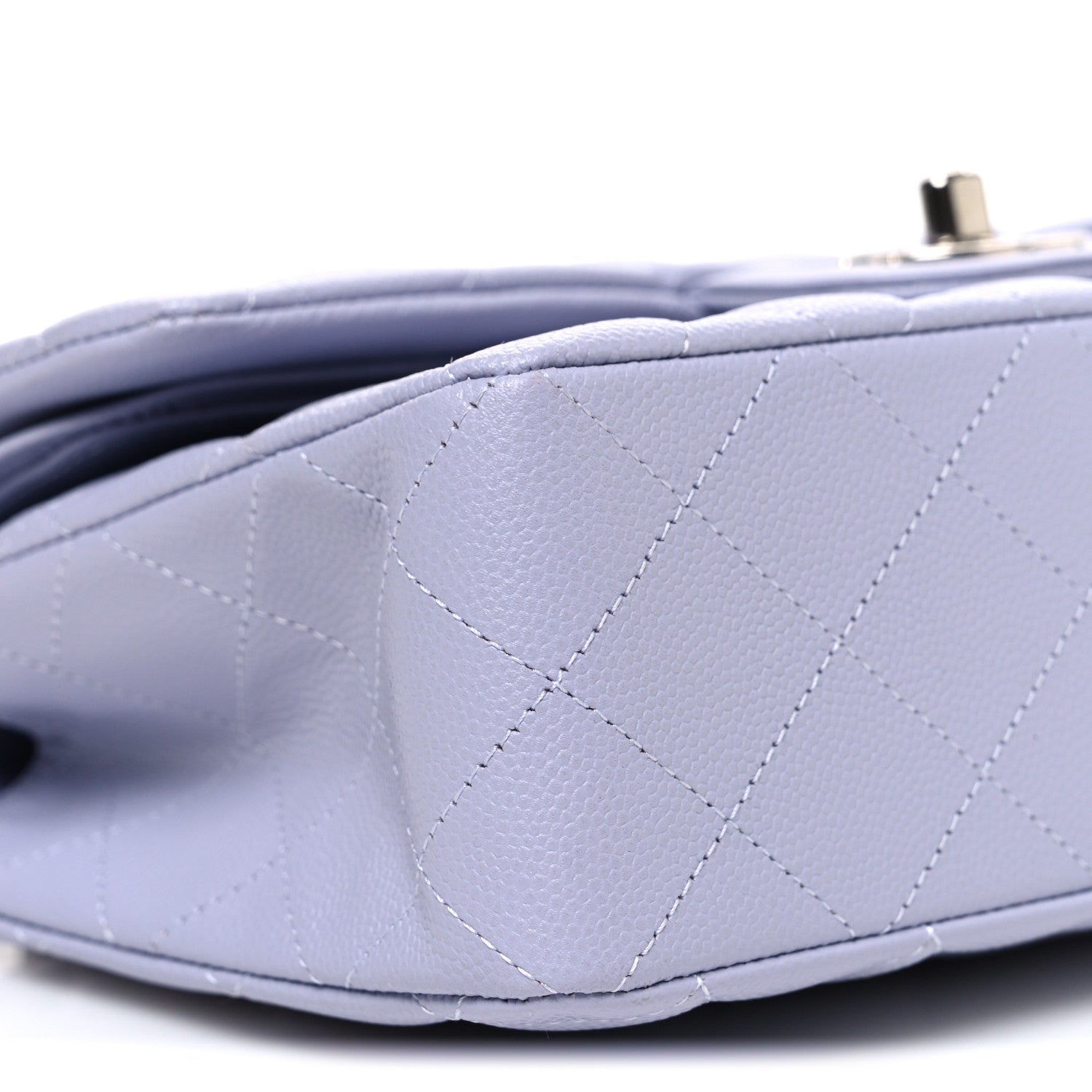 Caviar Quilted Small Double Flap Light Purple