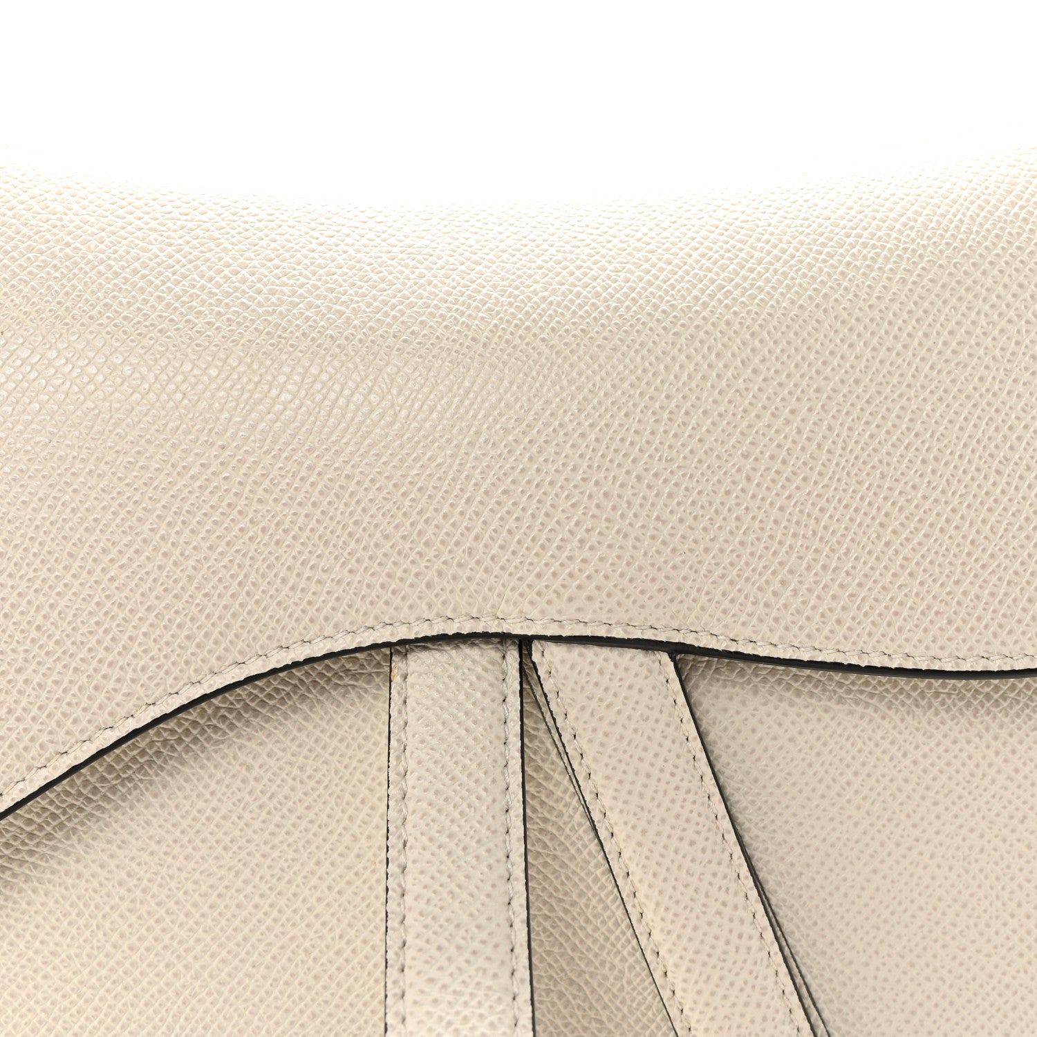 Grained Calfskin Saddle Bag White