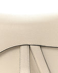 Grained Calfskin Saddle Bag White