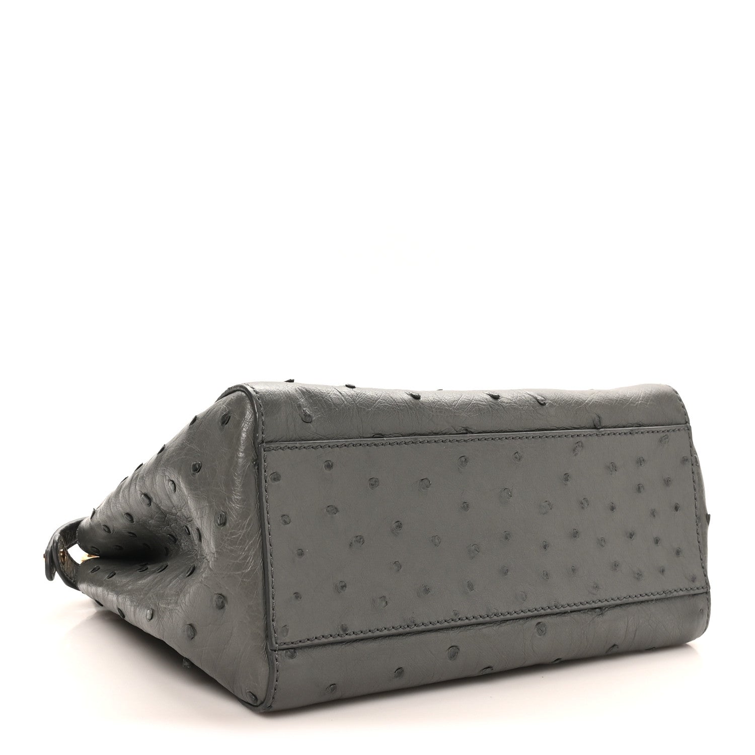 Ostrich Shiny Nappa Mini Peekaboo Iconic Satchel Grey