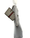 X BLNCG BB Supreme Monogram Web Medium Ophidia Shopping Tote Beige New Acero