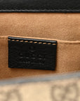 GG Supreme Monogram Calfskin Small Padlock Shoulder Bag Beige Black Cuir