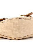 Raffia Elaphe Matelasse Small GG Marmont Shoulder Bag Natural Cream Brown