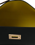 Swift Horseshoe Kelly Pochette Clutch Black Lime