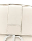 Ultra Matte Grained Calfskin 30 Montaigne Flap Bag White