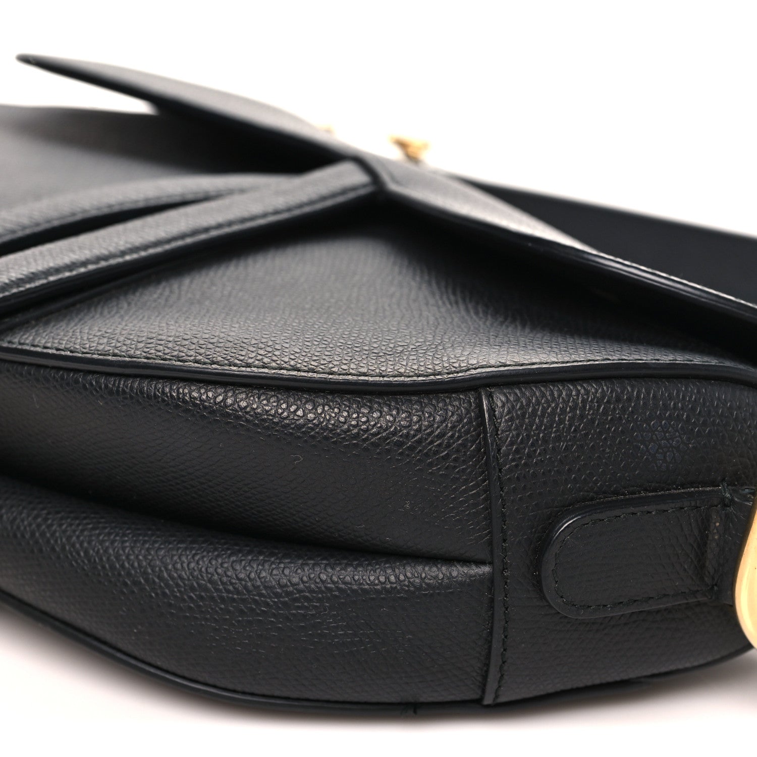 Grained Calfskin Saddle Bag Black