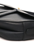 Grained Calfskin Saddle Bag Black
