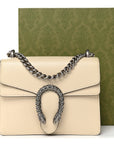 Textured Calfskin Crystal Mini Dionysus Shoulder Bag Mystic White