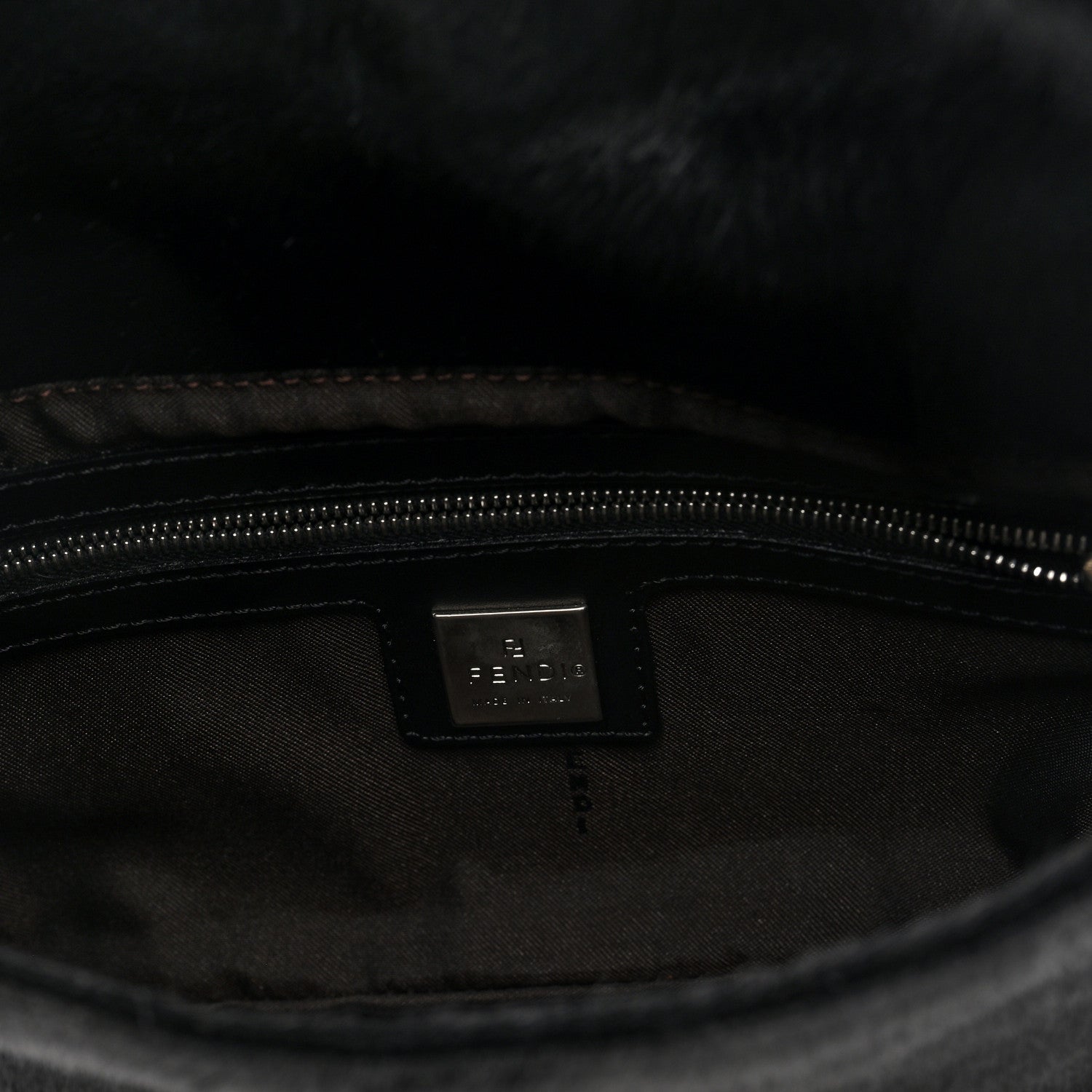Calf Hair Baguette Black