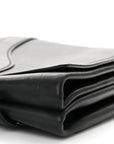 Vitello Soft Chain Flap Bag Black