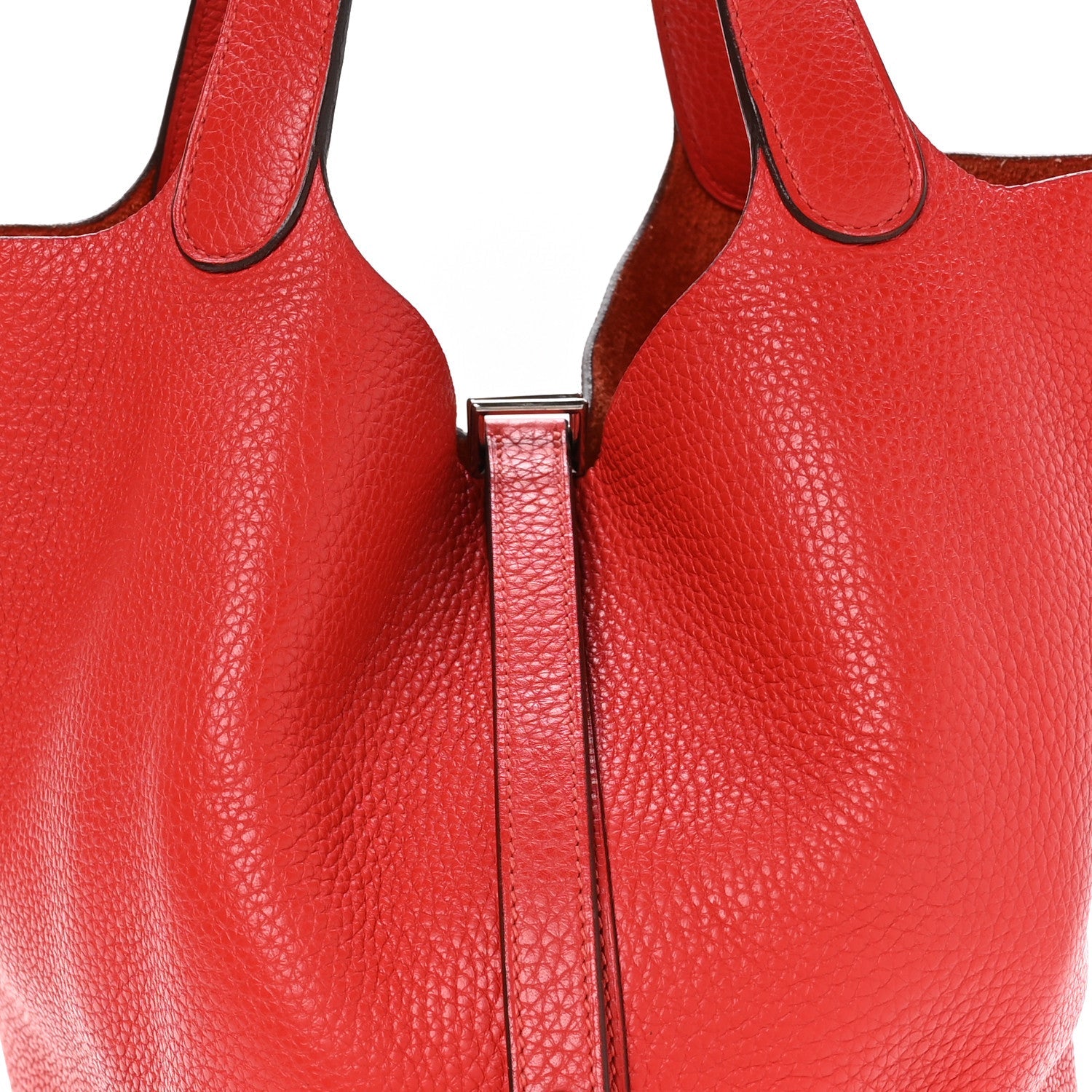 Taurillon Clemence Picotin Lock 22 MM Rouge Tomate