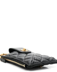Aged Calfskin Quilted Reissue Phone Holder With Chain Bag Black