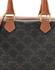 Triomphe Canvas Calfskin Small Boston Bag Tan