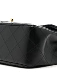 Lambskin Quilted Mini Rectangular Flap Black