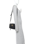 Calfskin Matelasse Small GG Marmont Chain Shoulder Bag Black