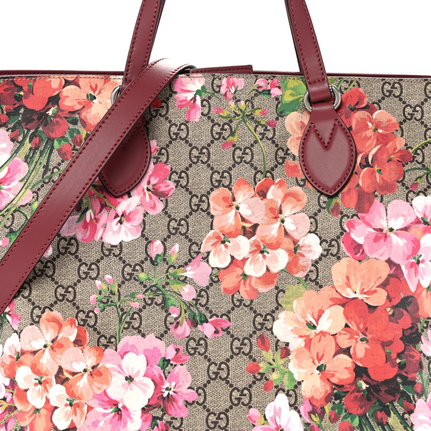 Soft GG Supreme Monogram Blooms Medium Crossbody Tote Beige Multicolor Dry Rose