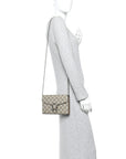 GG Supreme Monogram Mini Dionysus Chain Wallet Beige Taupe
