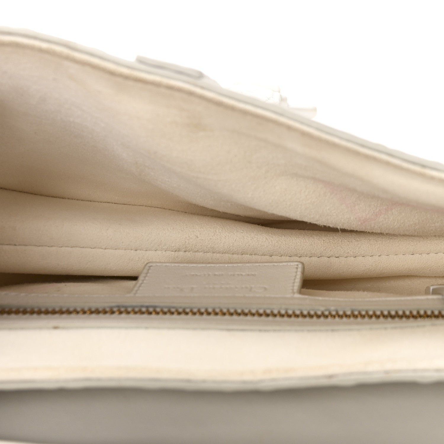 Calfskin Embossed Oblique Saddle Bag White