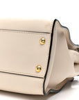 Vitello Seta Snakeskin Monster Eyes Medium Peekaboo Iconic Satchel  Amido Sand Black