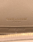 Grain De Poudre Matelasse Chevron Monogram Envelope Chain Wallet Dark Beige