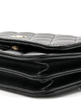 Caviar Quilted Mini Wallet On Chain WOC Black