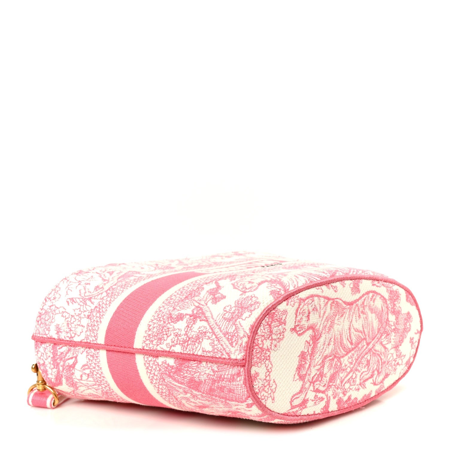 Canvas Embroidered D1ORiviera Toile De Jouy Panier Chapeau Tote Peony Pink