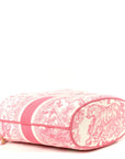 Canvas Embroidered D1ORiviera Toile De Jouy Panier Chapeau Tote Peony Pink