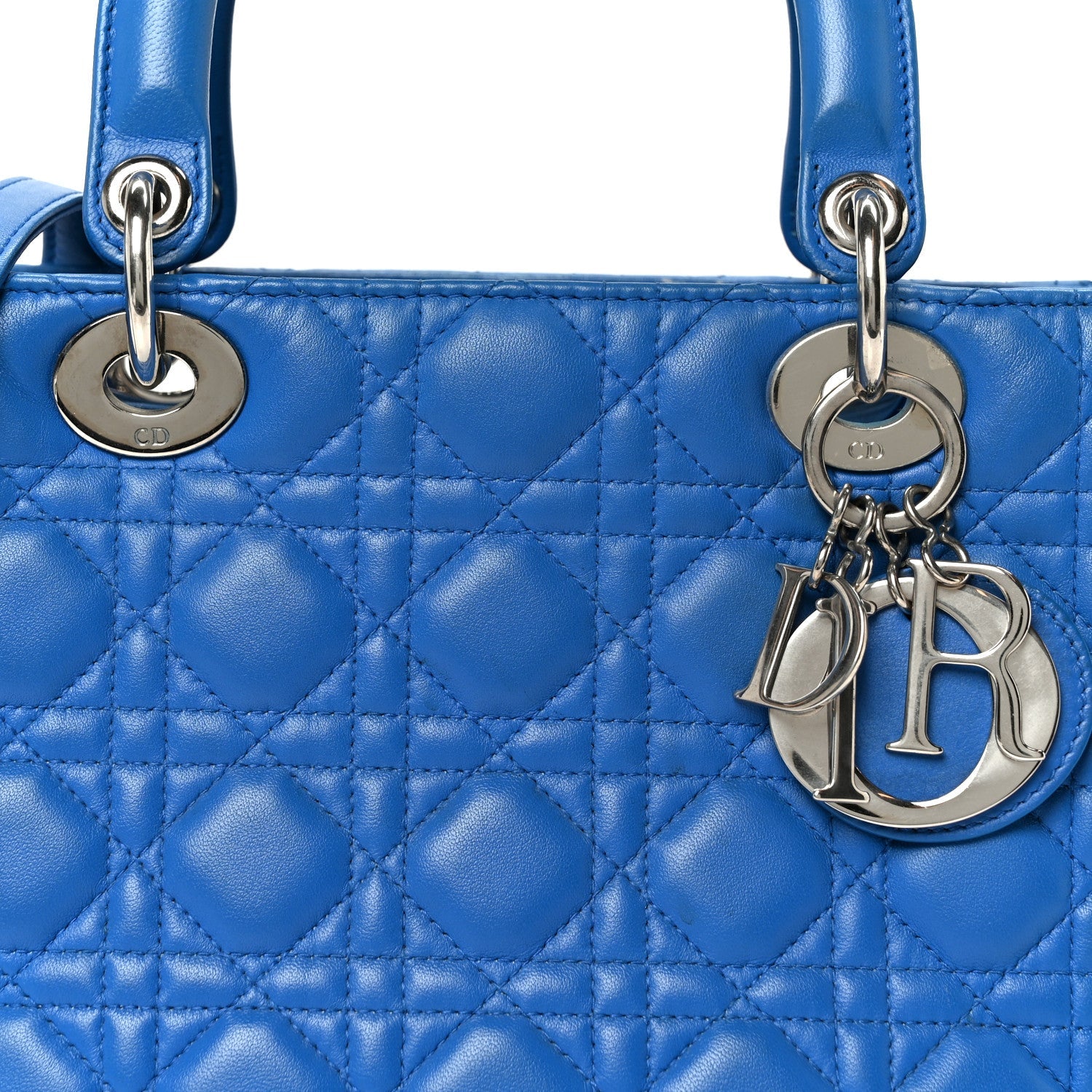 Lambskin Cannage Medium Lady D1OR Blue