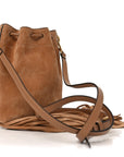 Suede Mini Fringe Tassel Bag Toffee