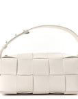 Lambskin Maxi Intrecciato Small Brick Cassette Bag White