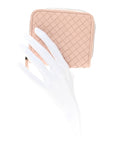 Nappa Intrecciato Small Bi-Fold Zip Wallet Pink
