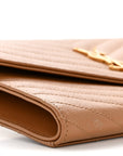 Grain De Poudre Matelasse Chevron Monogram Envelope Clutch Natural Dark