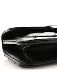 Lambskin Quilted Preppy Satchel Wallet On Chain WOC Black