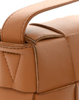 Lambskin Maxi Intrecciato Cassette Crossbody Bag Caramel